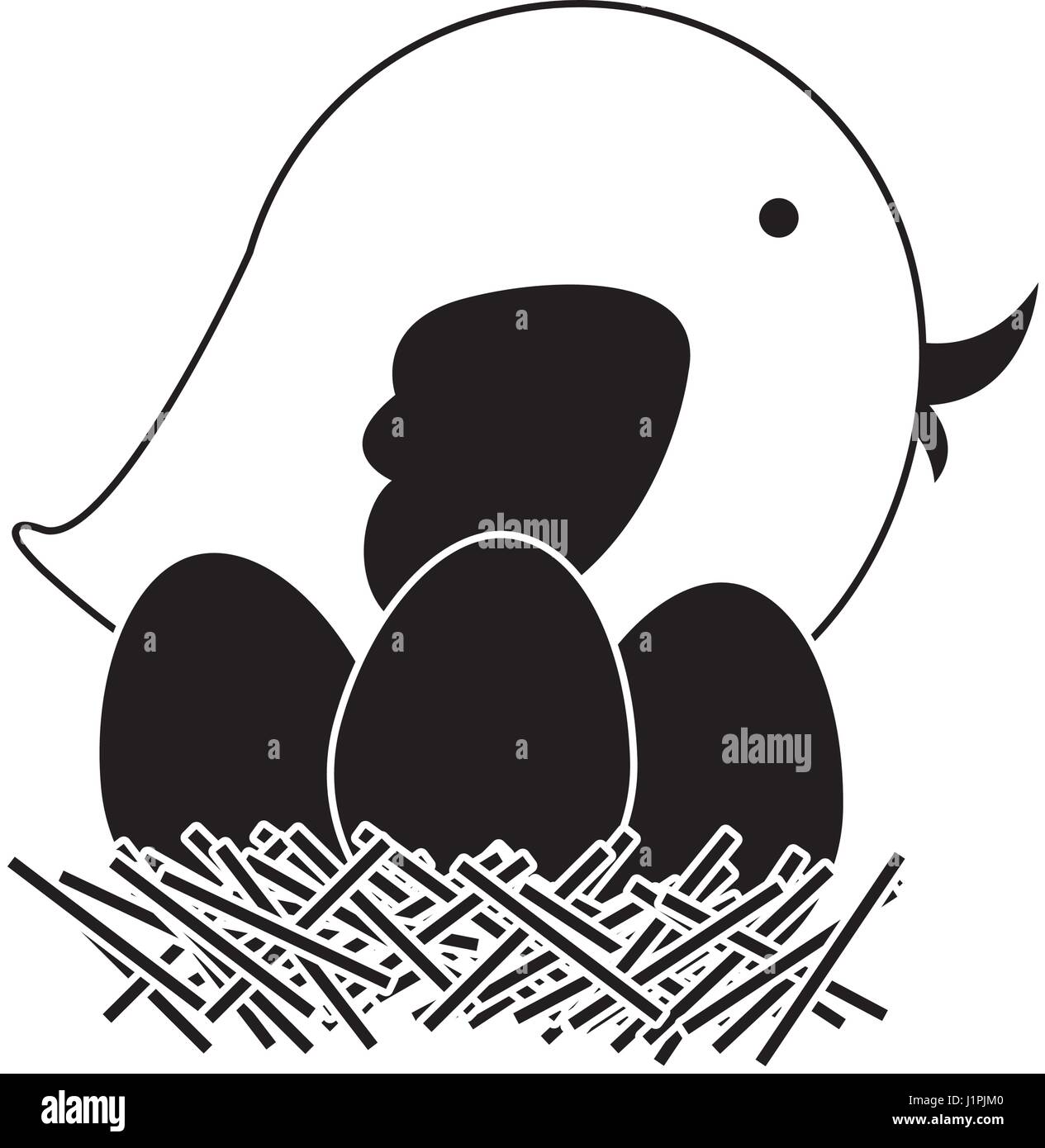 Birds nest eggs tree Stock Vector Images Alamy