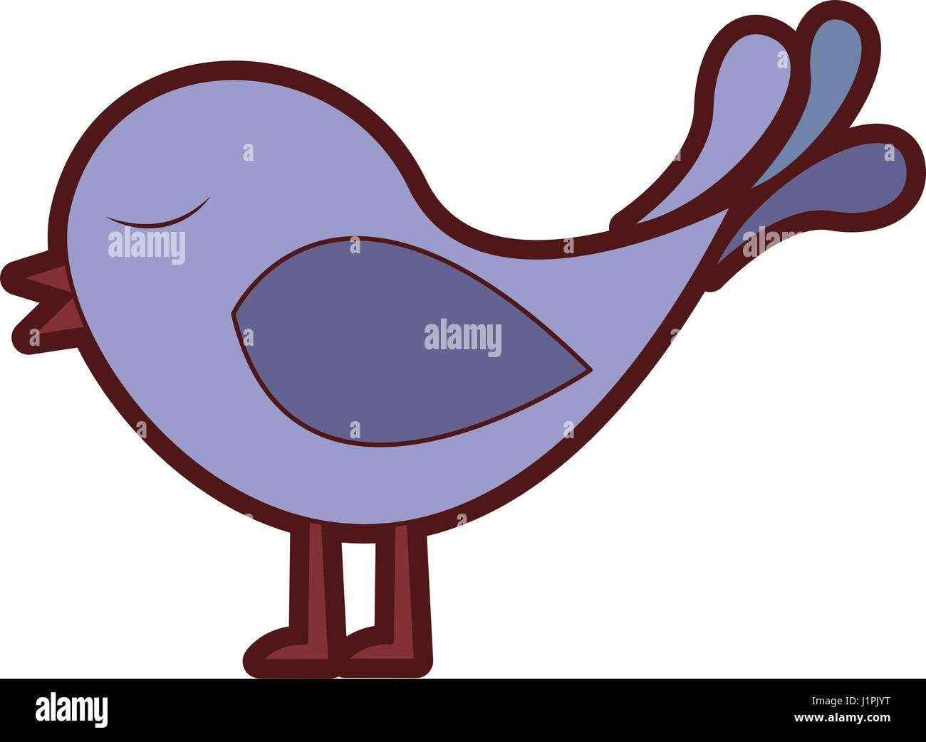 colorful thick silhouette of bird singing Stock Vector Image & Art Alamy