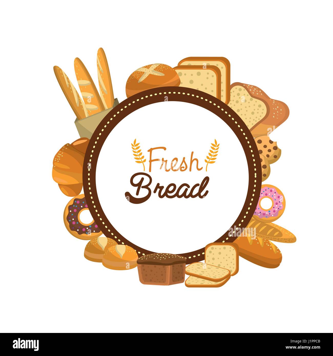 sticker emblem fresh bread bakery Stock Vector Image & Art Alamy