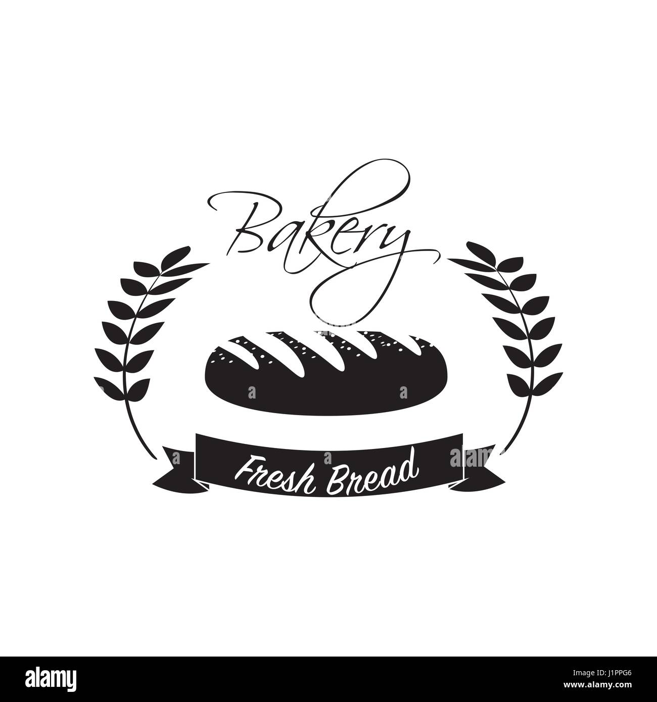 emblem fresh bread bakery with ribbon Stock Vector Image & Art - Alamy