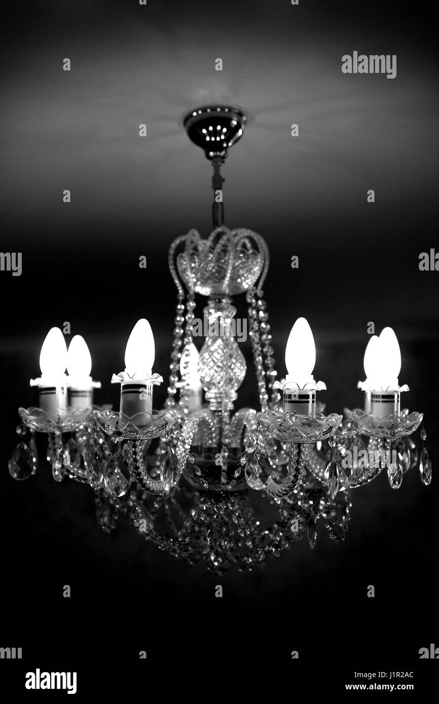 Ceiling lamp chandelier from crystal closeup Stock Photo Alamy