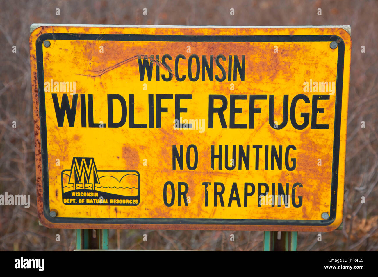 Wildlife Area sign, Crex Meadows Wildlife Area, Wisconsin Stock Photo Alamy