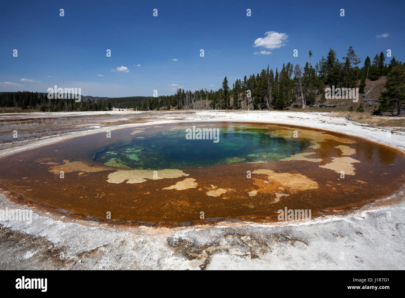 Beauty Pool, Upper Geyser Basin, Yellowstone National Park, Wyoming, USA Stock Photo