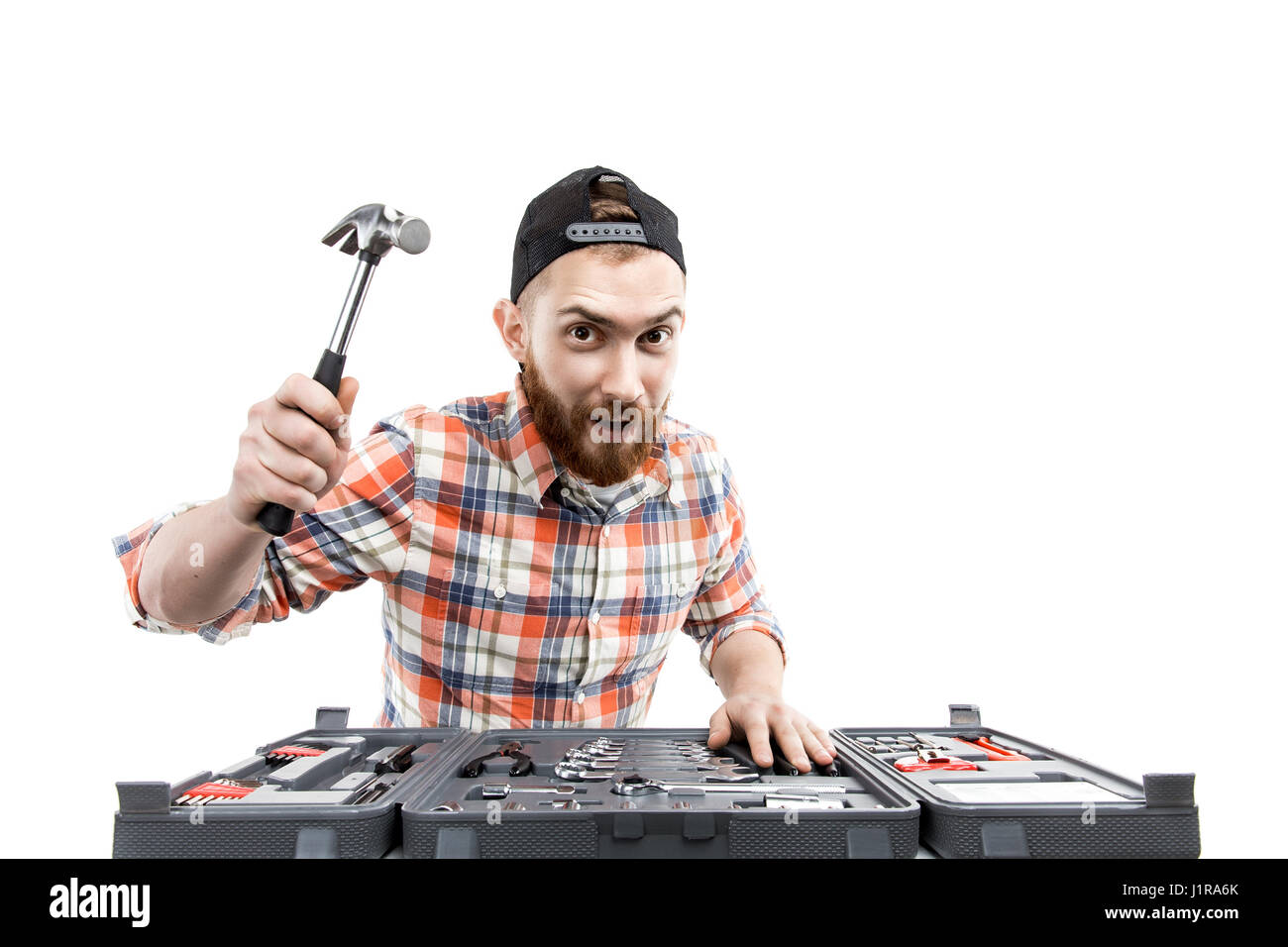 Bearded man in baseball cap hi-res stock photography and images - Alamy