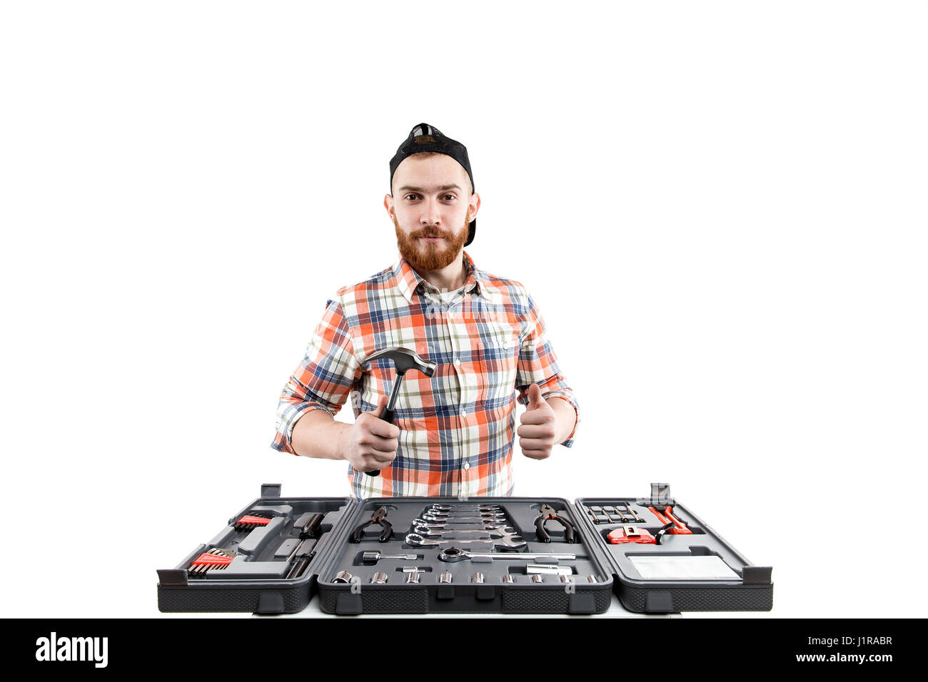 Bearded young man in a baseball cap hi-res stock photography and images ...