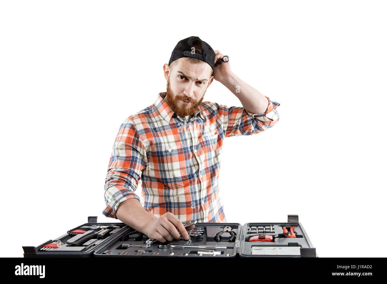 Bearded young man in a baseball cap hi-res stock photography and images ...