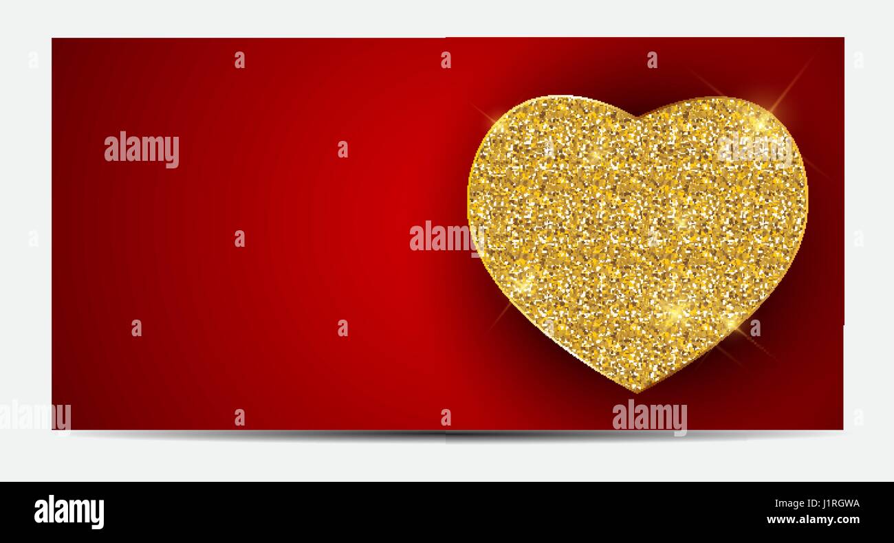 Gift Voucher Template For Your Business. Valentine's Day Heart C Stock Vector