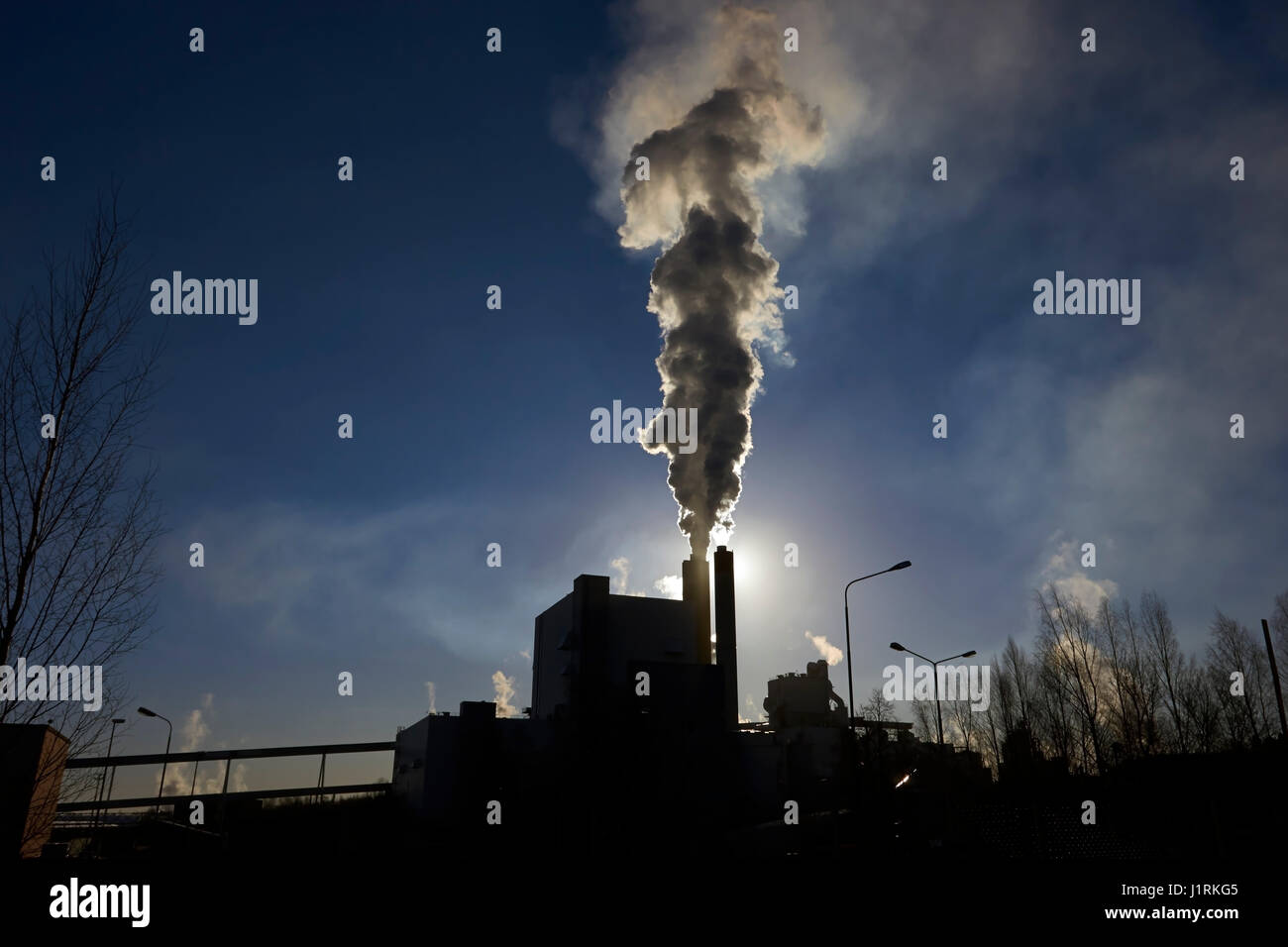 Paper and pulp factory smokes Stock Photo - Alamy