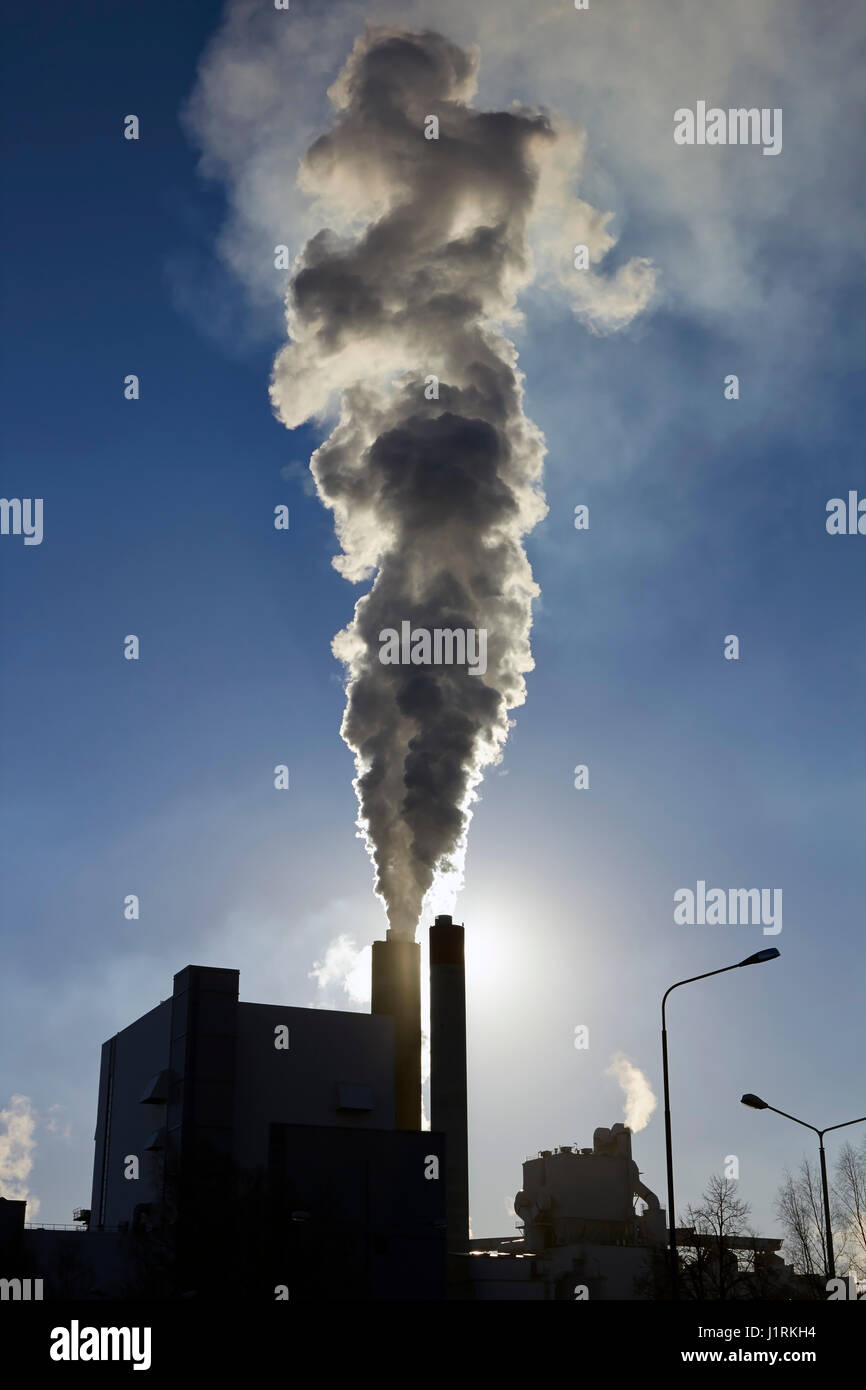 Paper and pulp factory smokes Stock Photo - Alamy