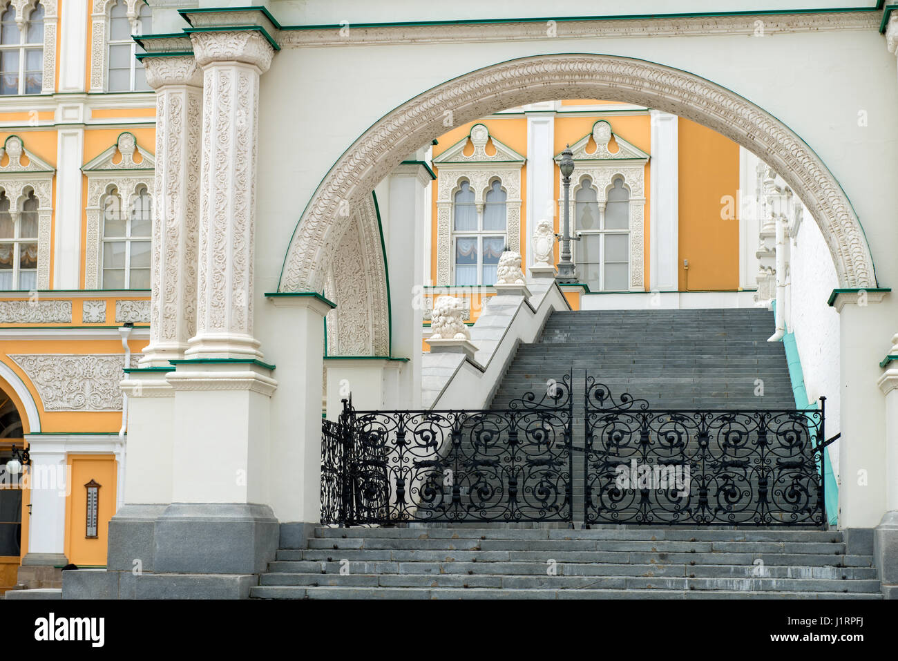 The red porch faceted chamber in the Moscow Kremlin. Russia Stock Photo