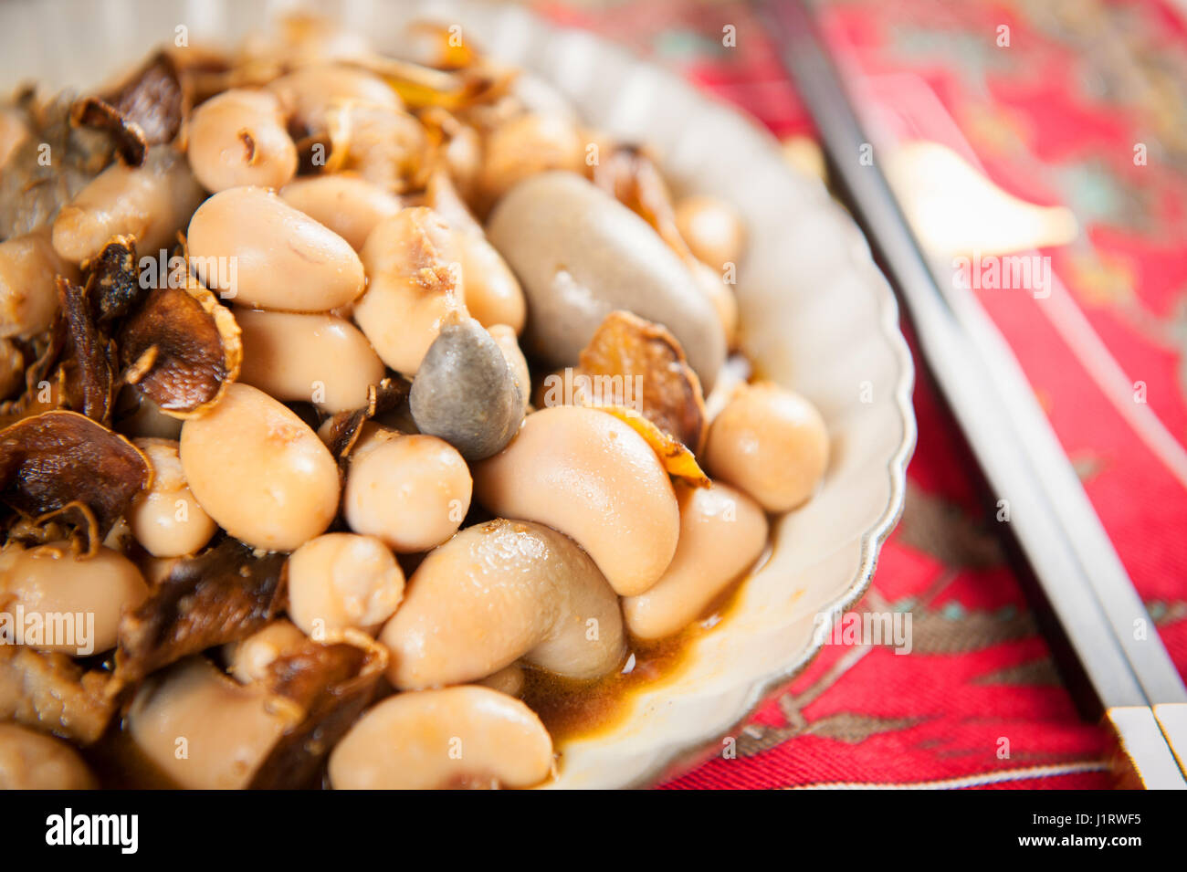 Sauteed chicken testicles on table Stock Photo Alamy
