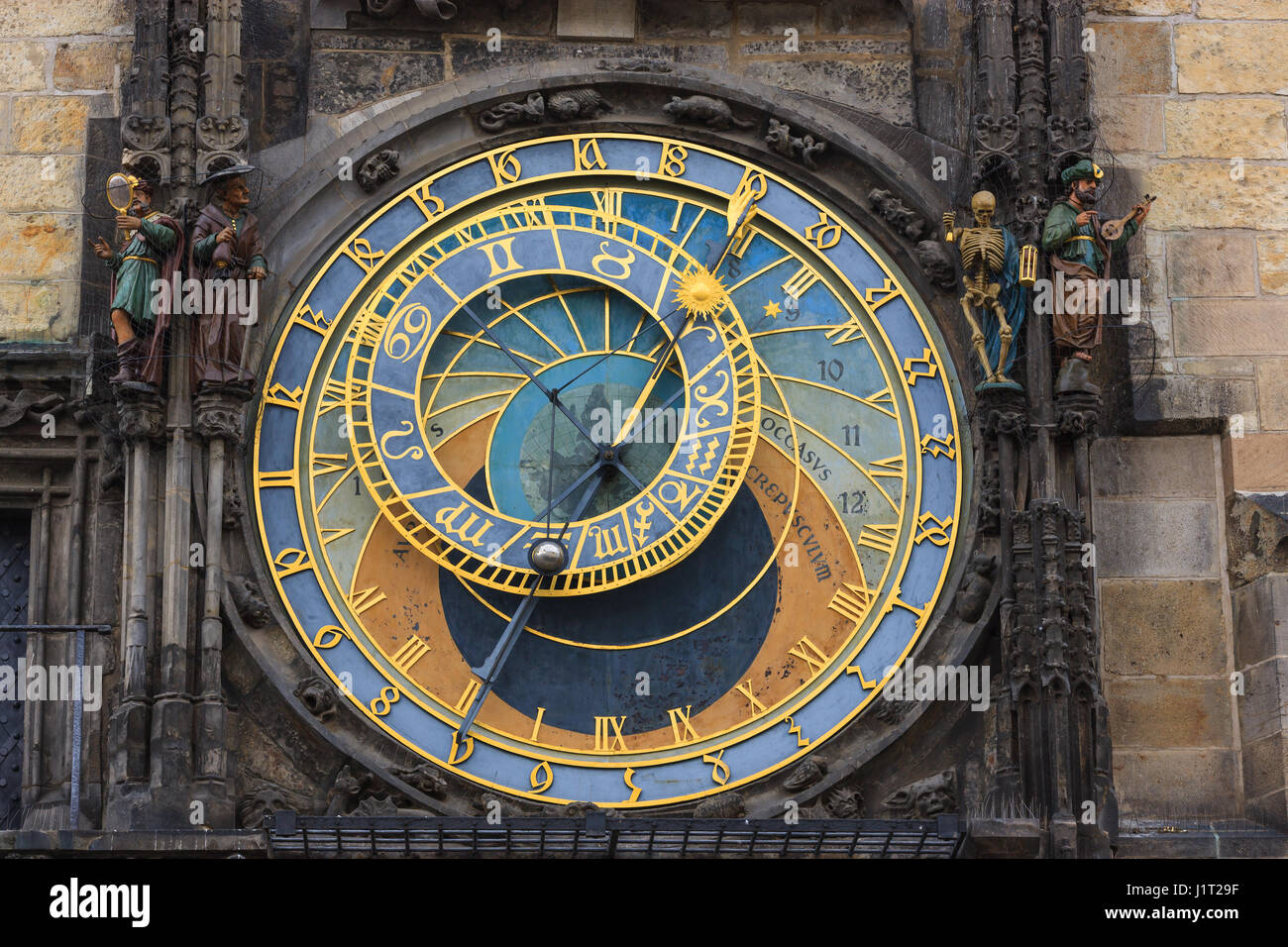 The Astronomical Clock, Old Town Hall, Prague, Czech Republic Stock Photo