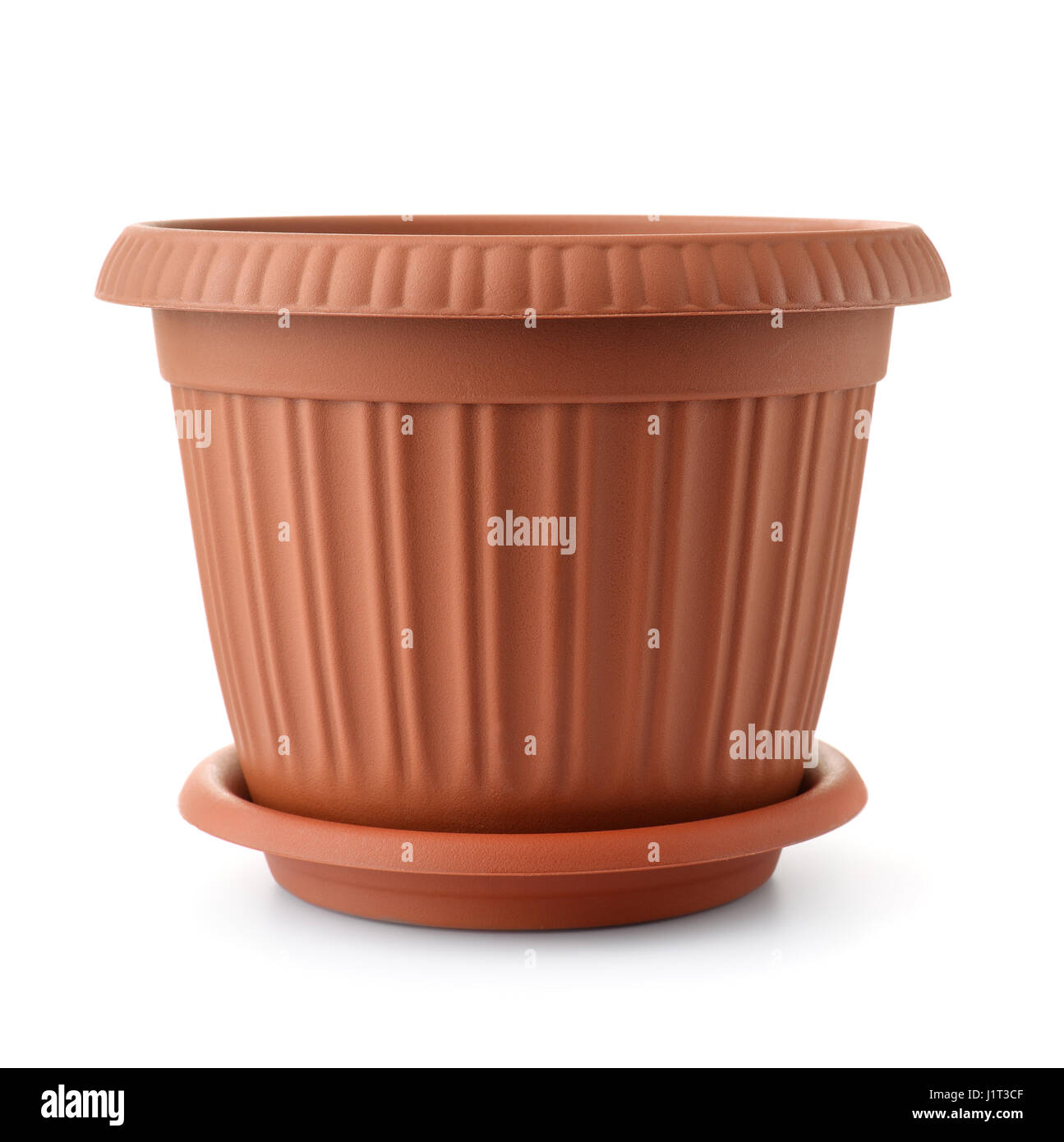 Front view of empty flower pot isolated on white Stock Photo - Alamy