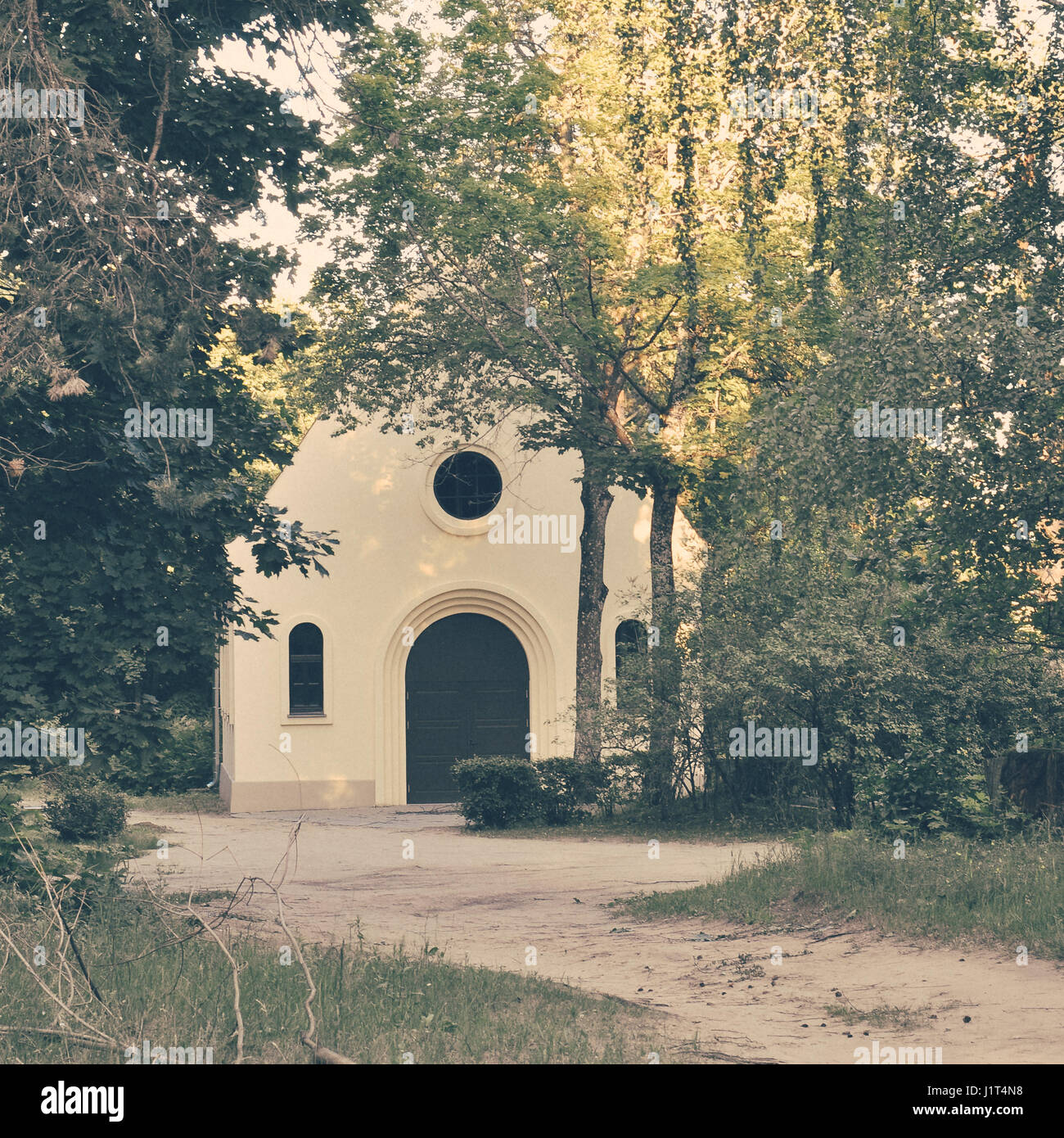 Countryside church building in summer in small village - instant ...