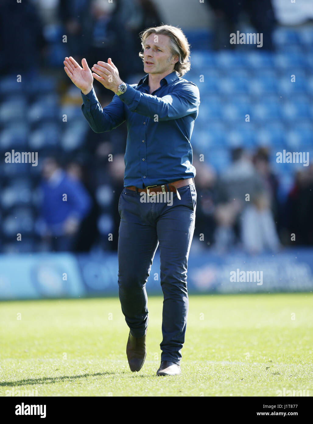 Wycombe Wanderers manager Gareth Ainsworth applauds fans after the Sky Bet  League Two match at Adams Park, Wycombe Stock Photo - Alamy
