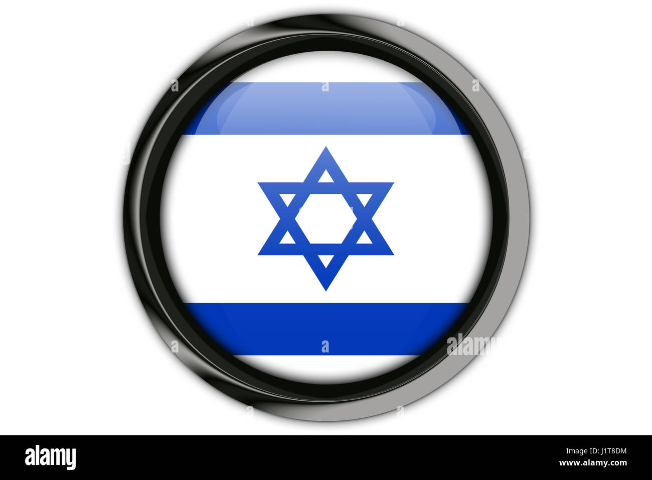 Flag of Israel round icon, badge or button. Israeli national