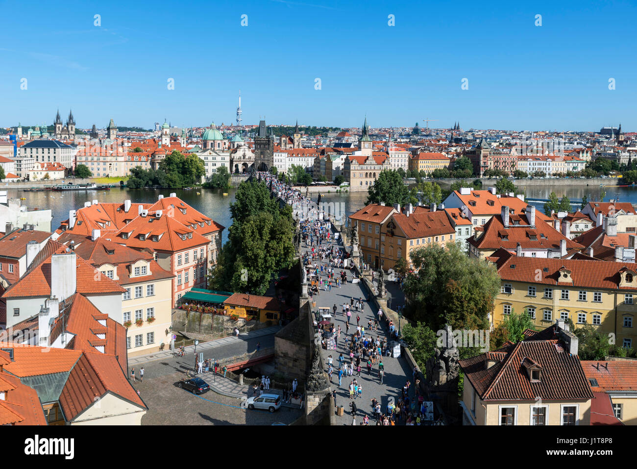 Prague. View of the old town from the Charles Bridge, Prague, Czech Republic Stock Photo