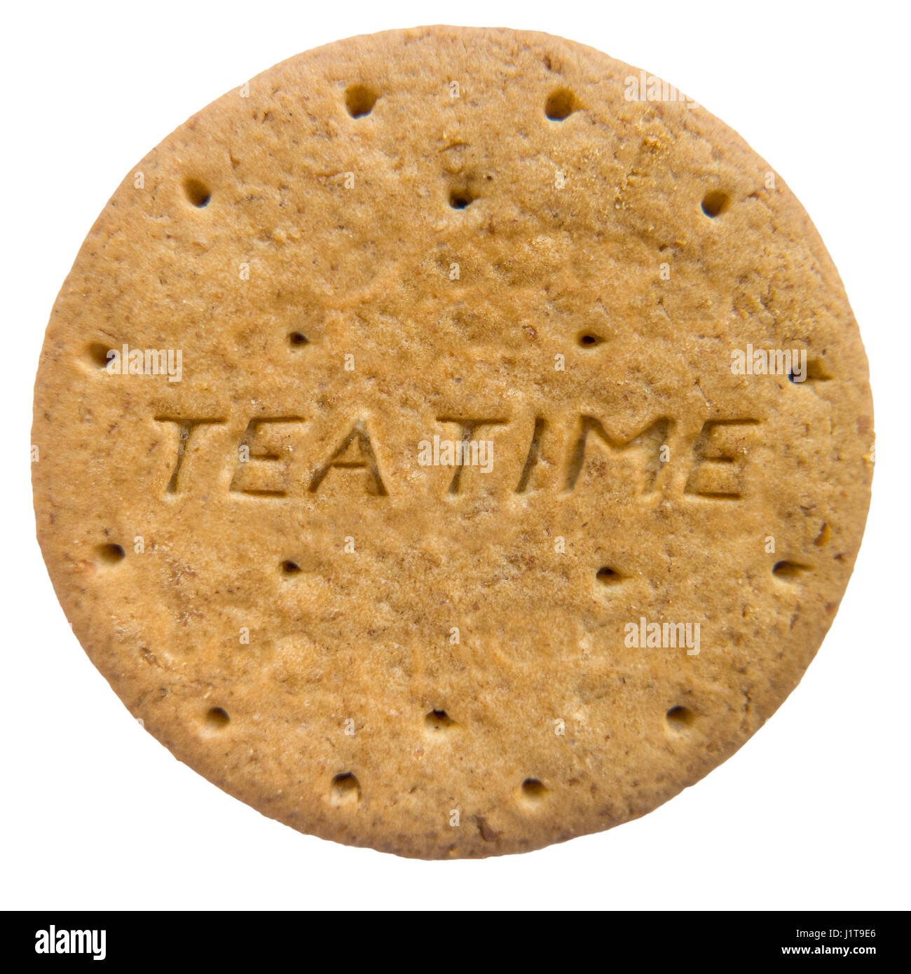 Isolated British Biscuit With Tea Time Engraved Stock Photo Alamy