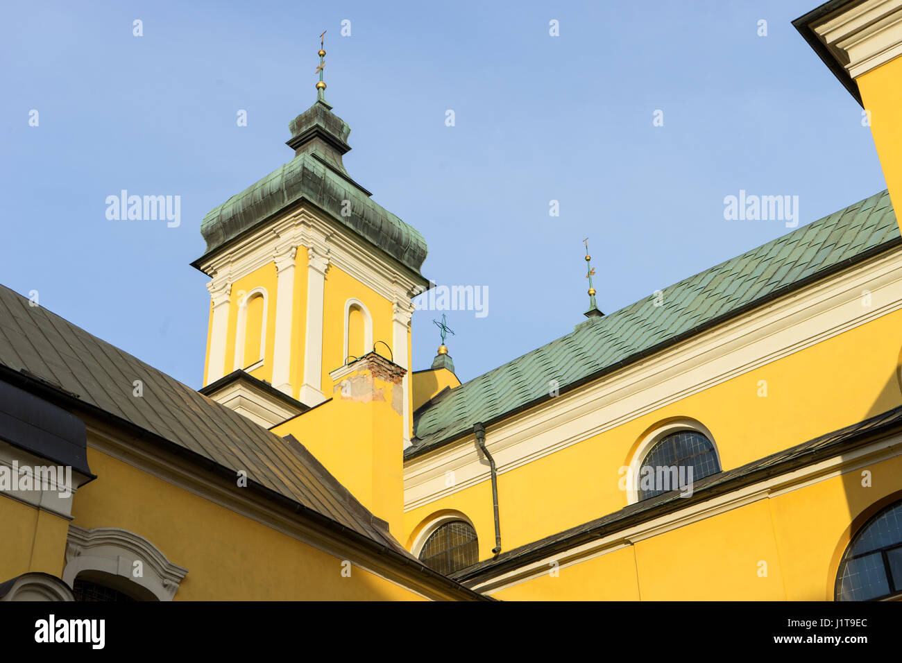 Detail of baroque Anton Church in Poznań in Poland Stock Photo