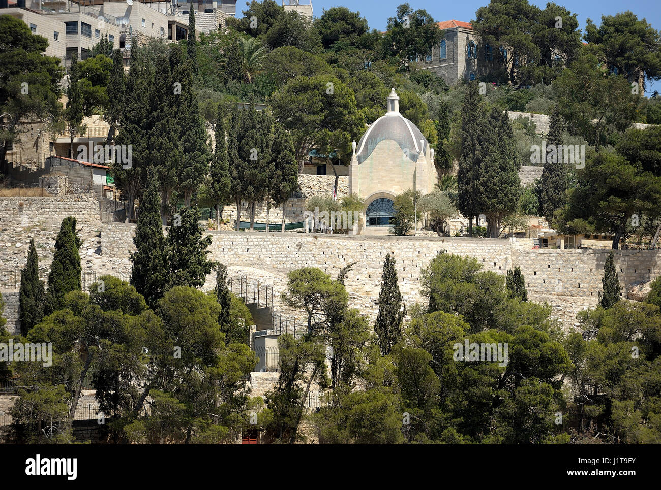 The holy places of the three religions in Israel - Kidron Valley and the Mount of Olives Stock Photo