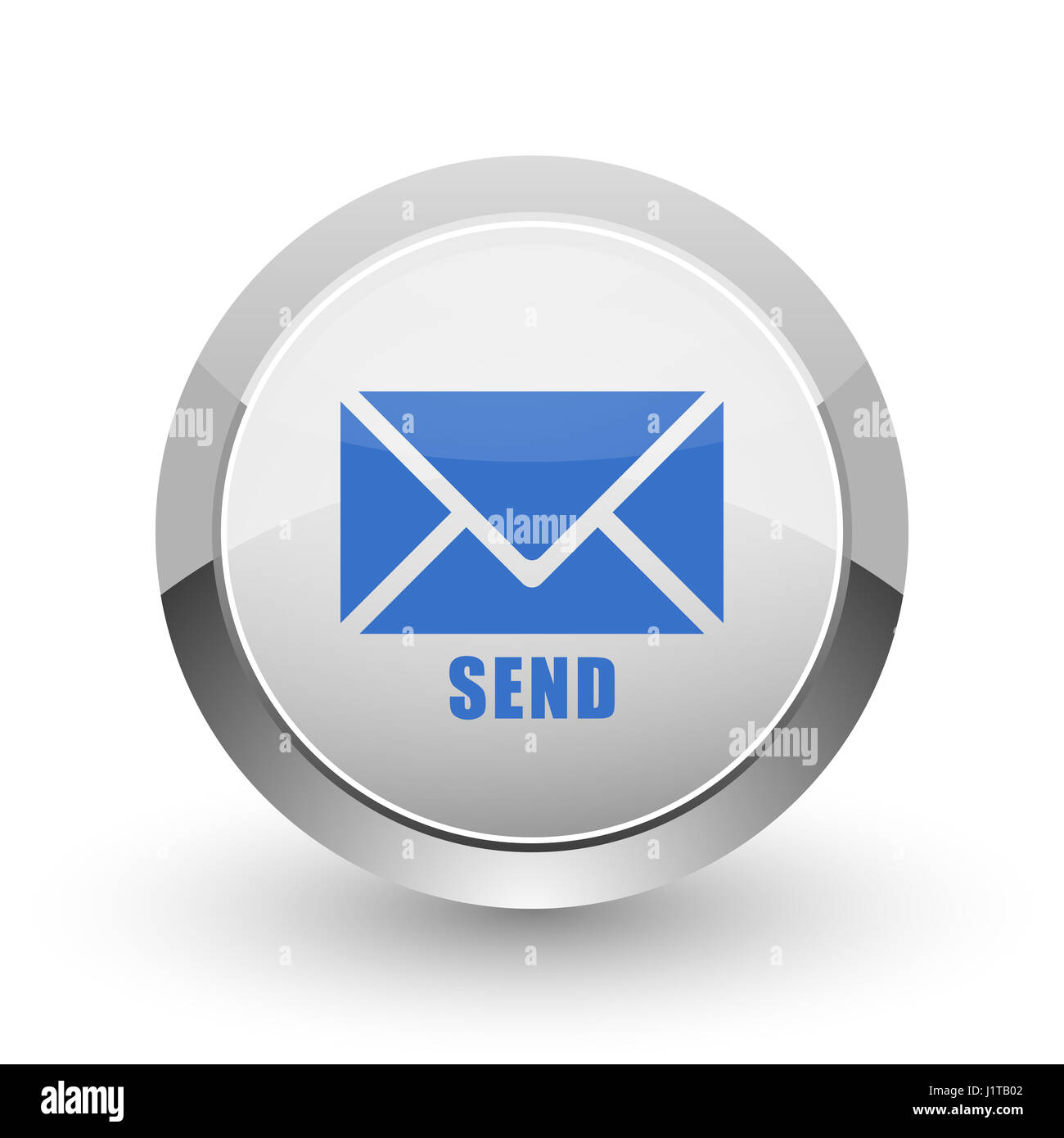 Send chrome border web and smartphone apps design round glossy icon ...