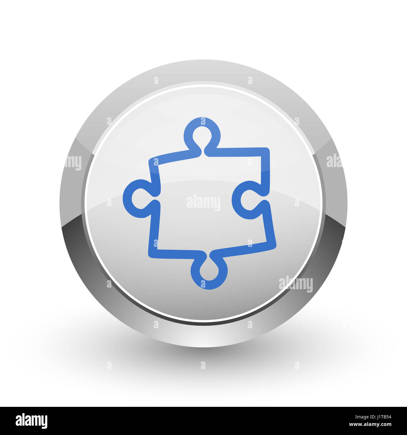 Puzzle chrome border web and smartphone apps design round glossy icon