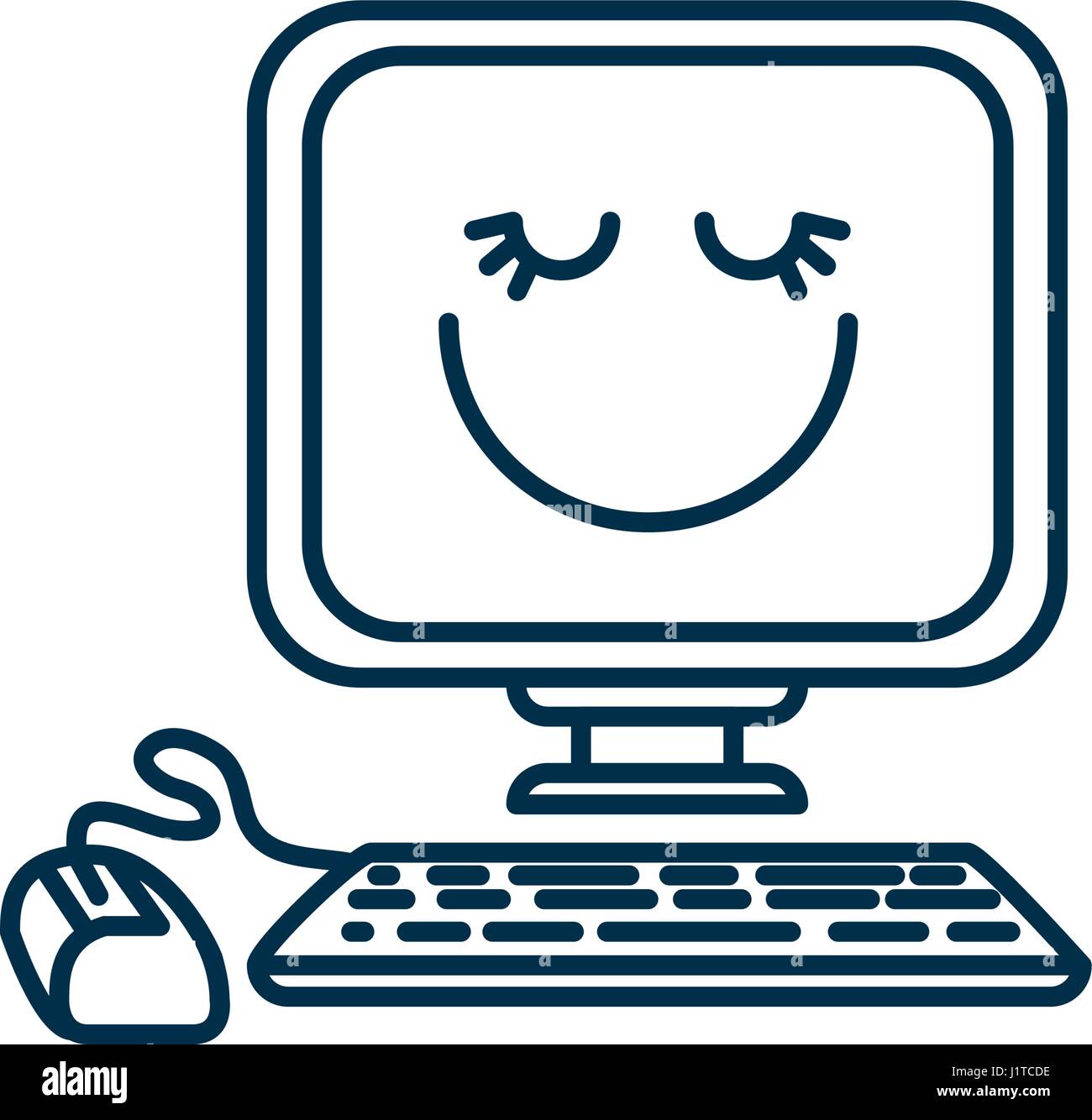 happy computer icon Stock Vector Image & Art - Alamy
