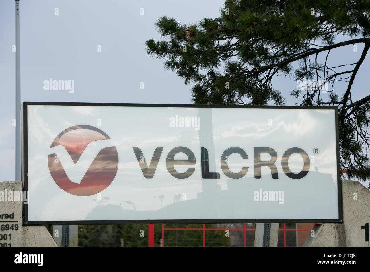 A logo sign outside of a facility occupied by the Velcro Companies in Brampton, Ontario, Canada, on April 16, 2017. Stock Photo