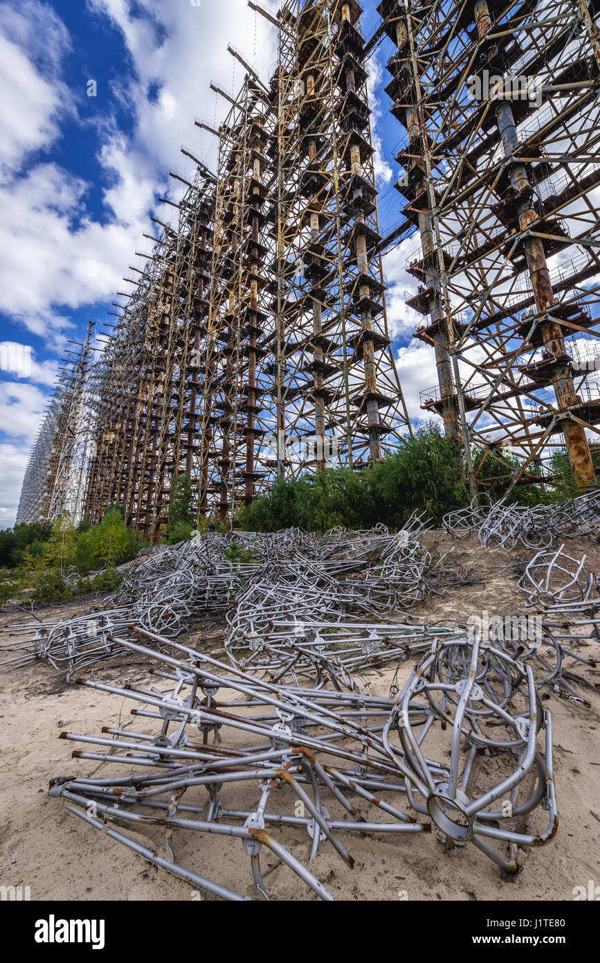 Old Soviet Radar System Called Duga In Chernobyl 2 Military Base Chernobyl Nuclear Power Plant Zone Of Alienation In Ukraine Stock Photo Alamy
