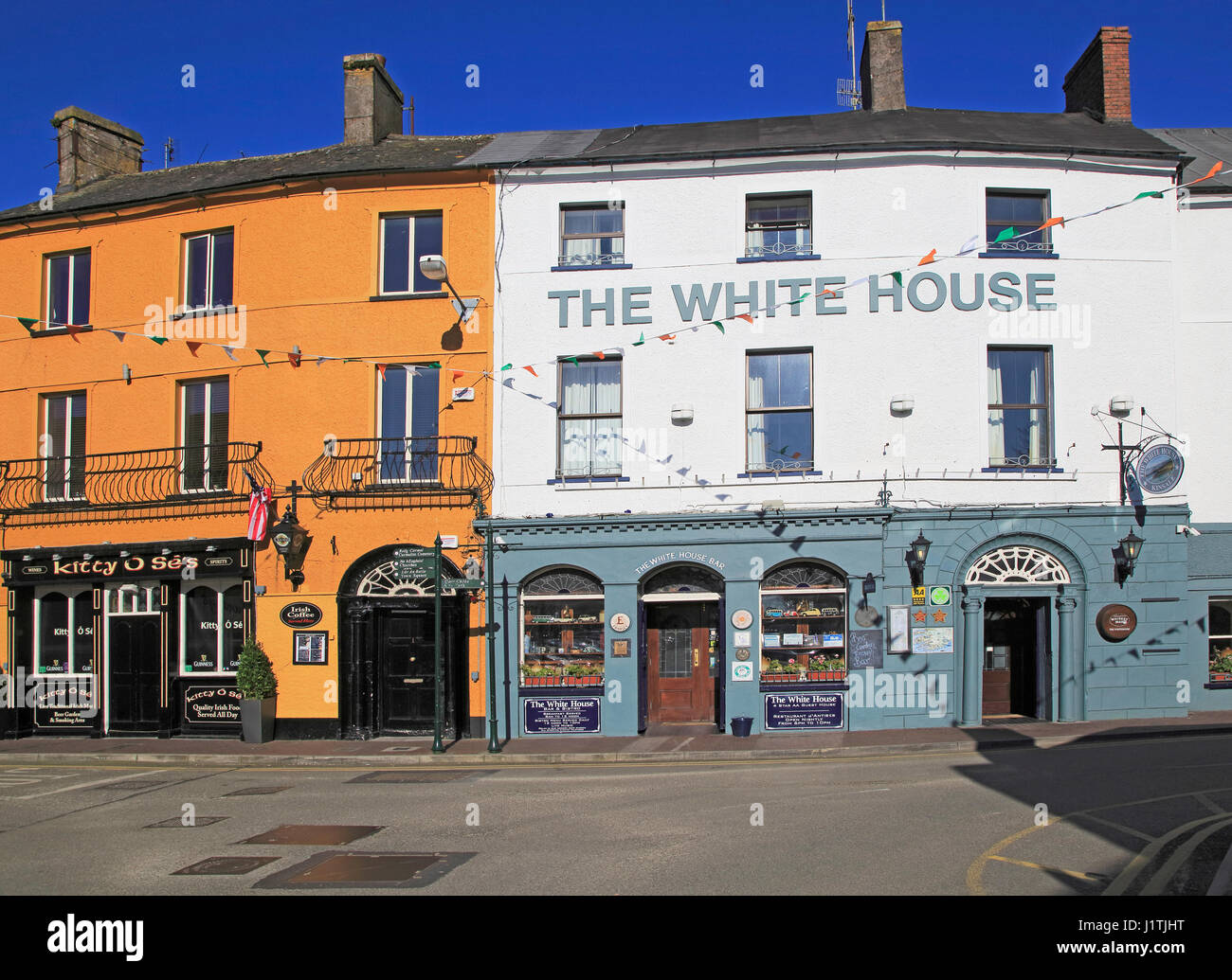 Historic colourful buildings, The White House pub, Kinsale, County Cork
