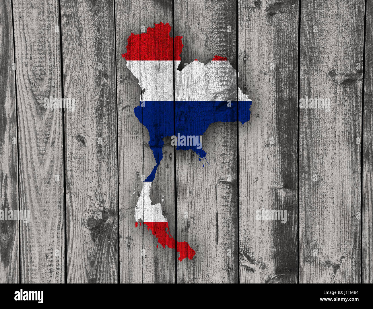 Map and flag of Thailand on weathered wood Stock Photo - Alamy