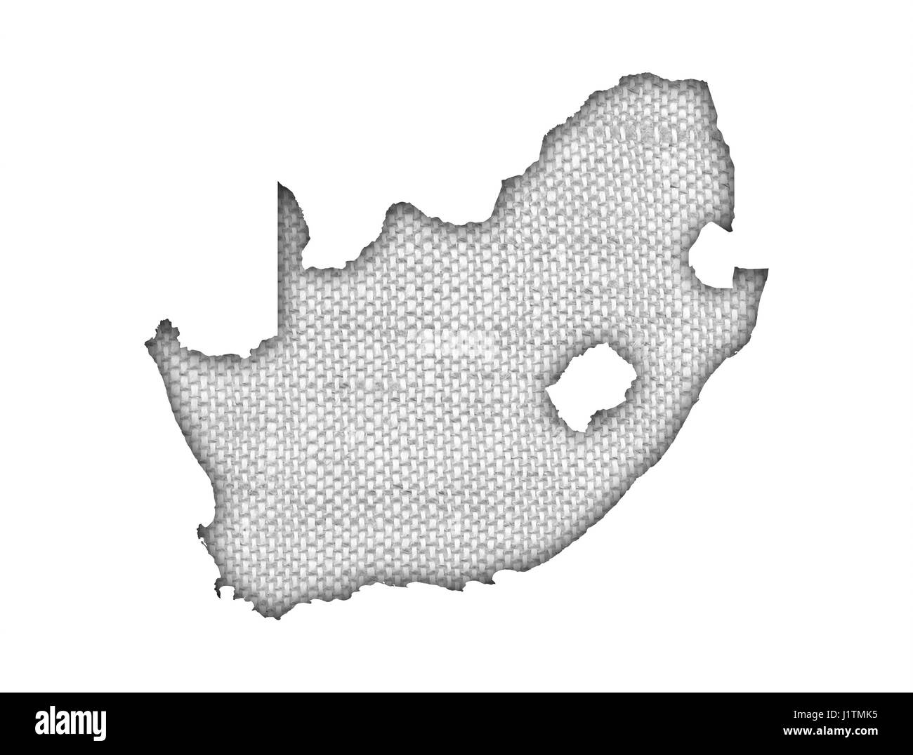 Map of South Africa on old linen Stock Photo Alamy