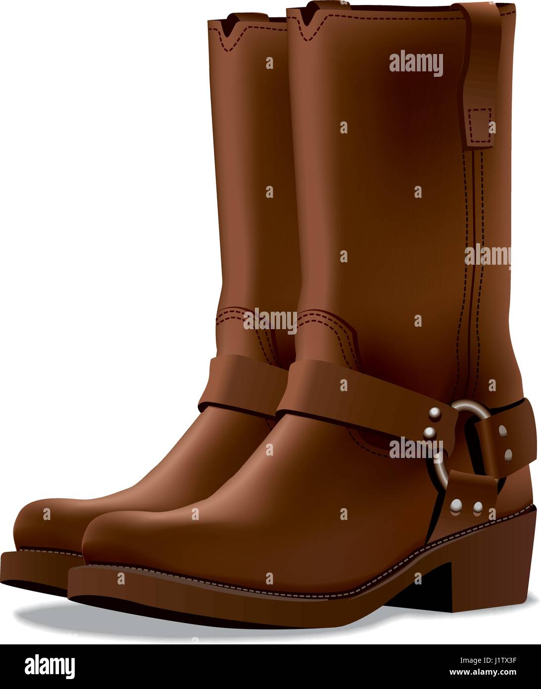 illustration of traditional american leather cowboy boots Stock Vector ...