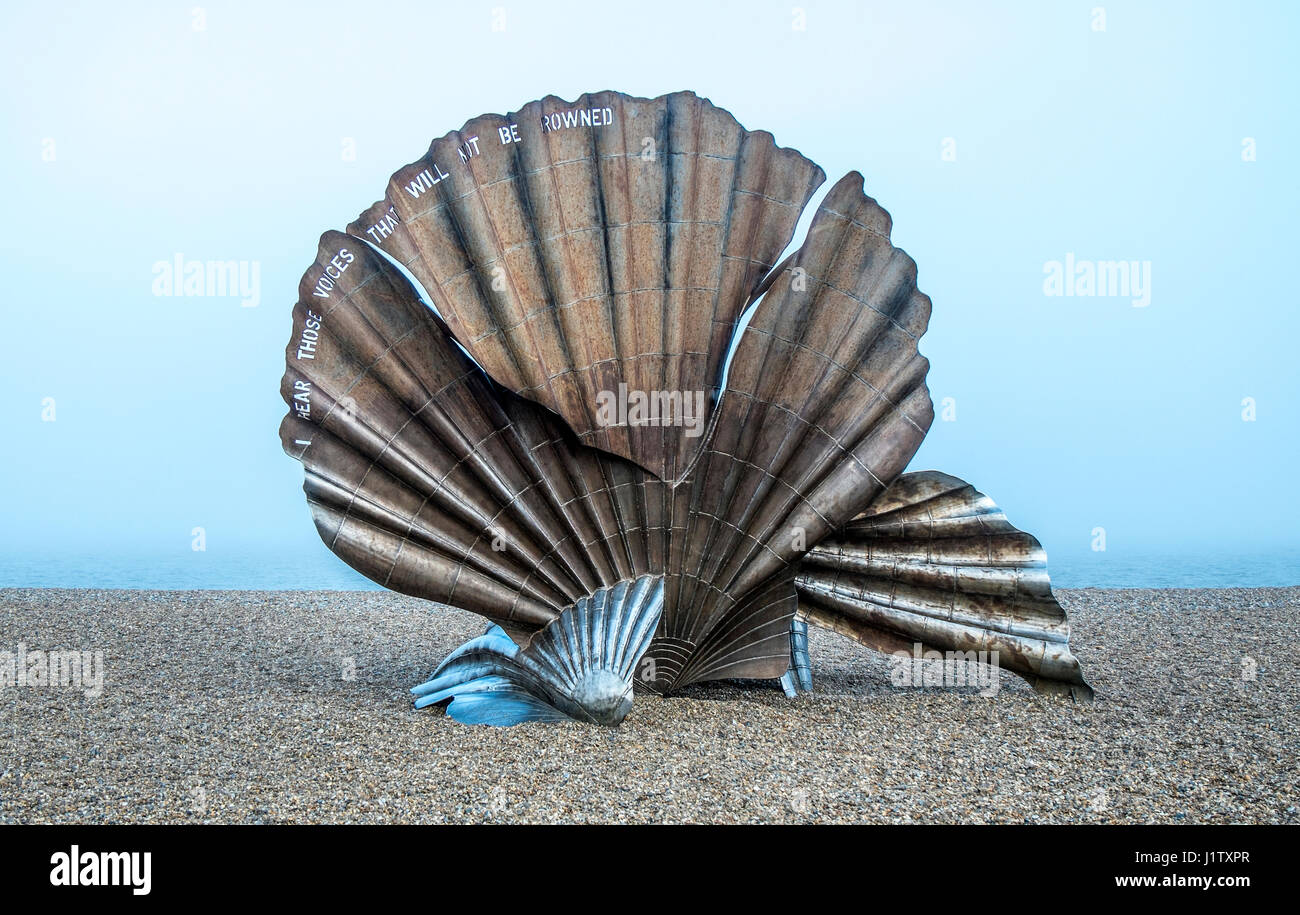 The Scallop Shell on Aldeburgh Beach Suffolk UK Stock Photo