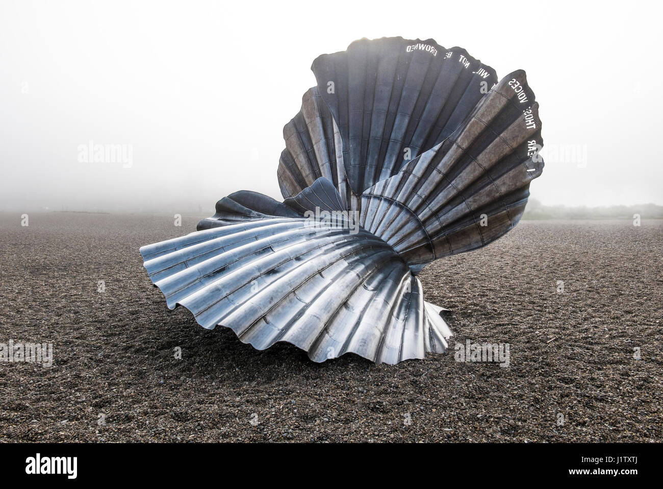 The Scallop Shell on Aldeburgh Beach Suffolk UK Stock Photo