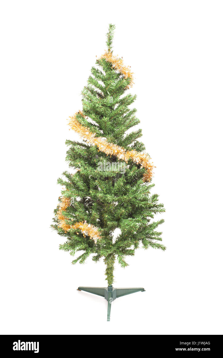 Decorated Christmas tree isolated on white background Stock Photo - Alamy