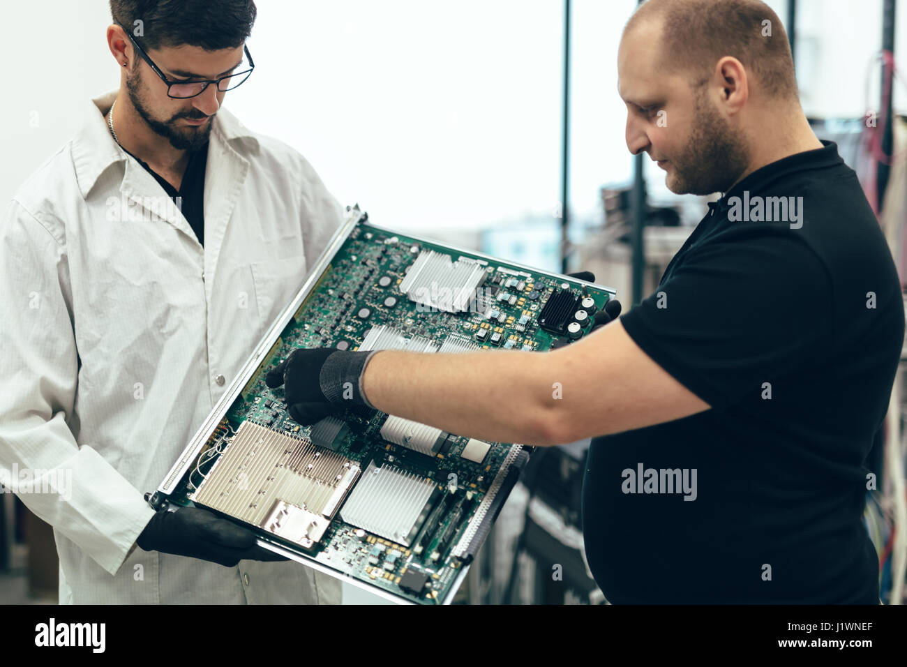 CMTS card needs to be fixed by technician Stock Photo