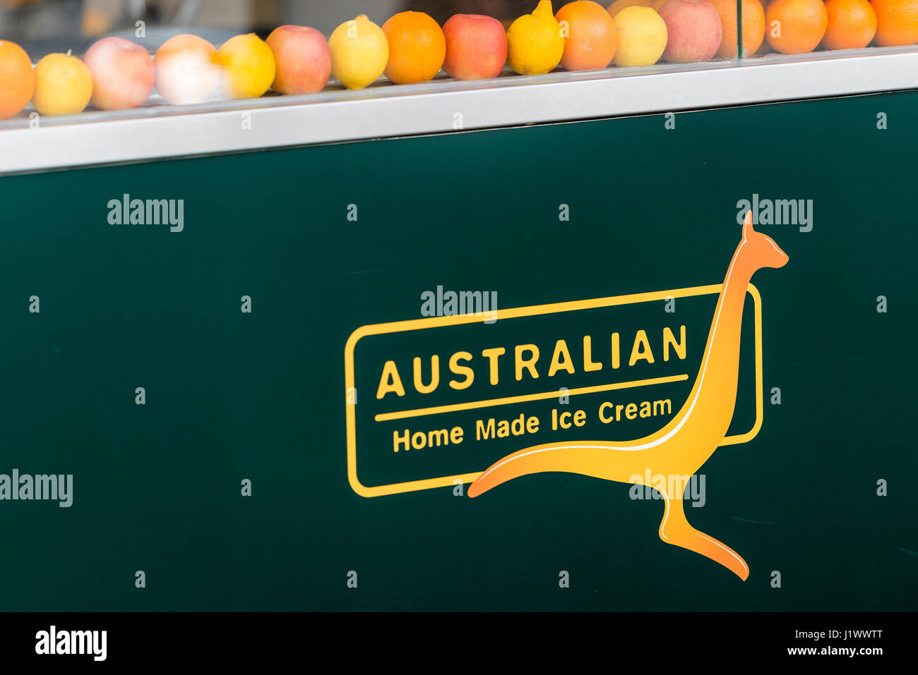 Logo on Australian Home Made Ice Cream shop Stock Photo Alamy