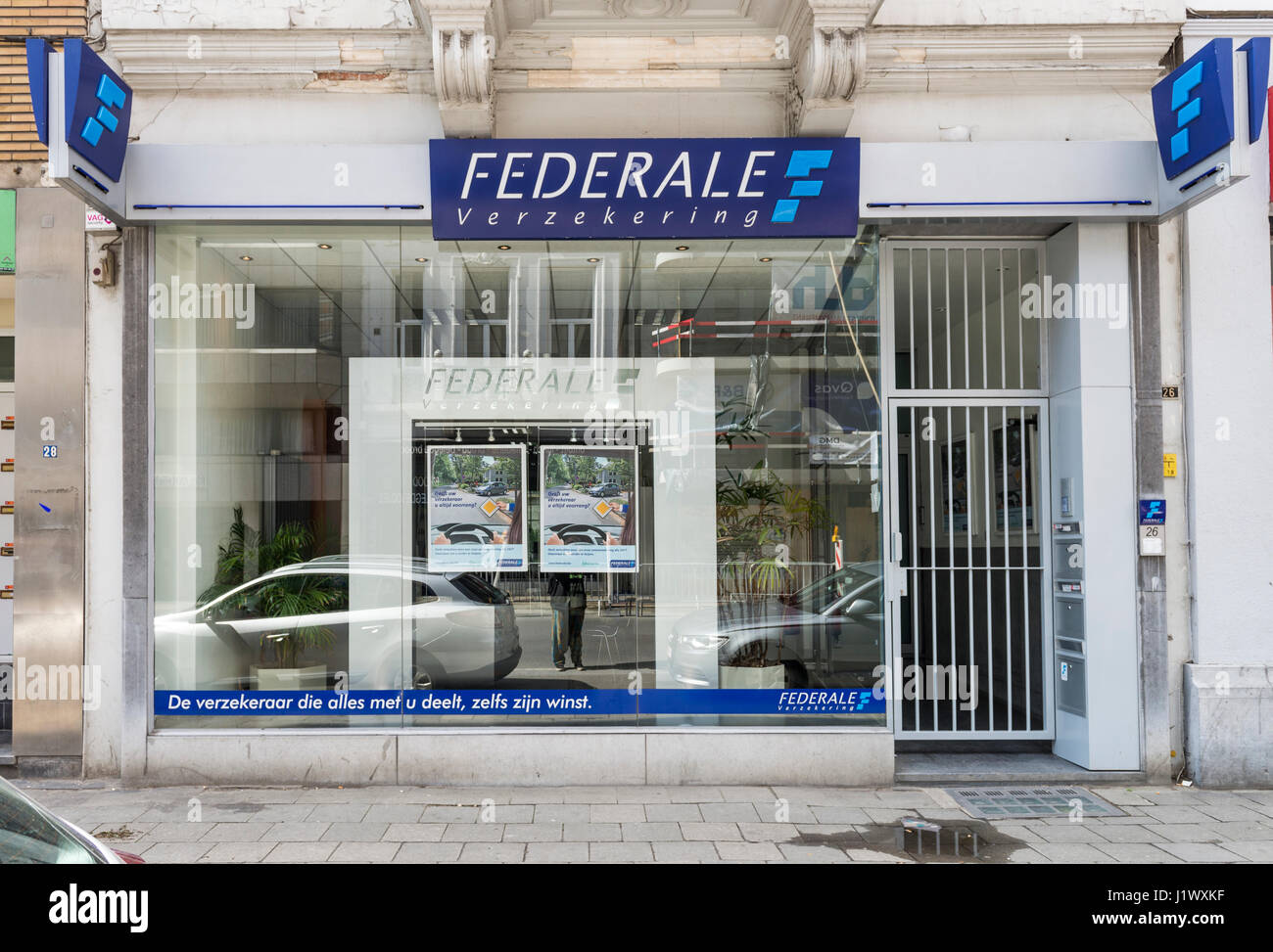 Branch of Federale verzekeringen in Antwerp Stock Photo