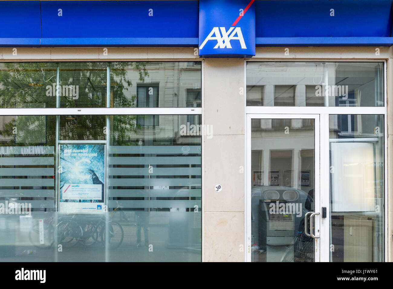 Axa bank in Antwerp Stock Photo - Alamy