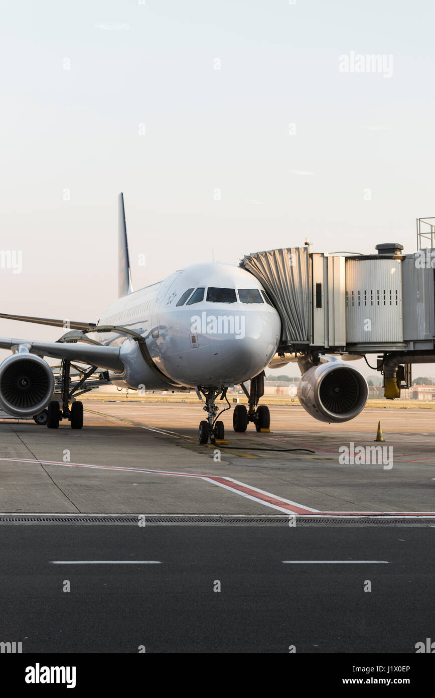 Brussels Airlines Airbus at brussels airport Stock Photo