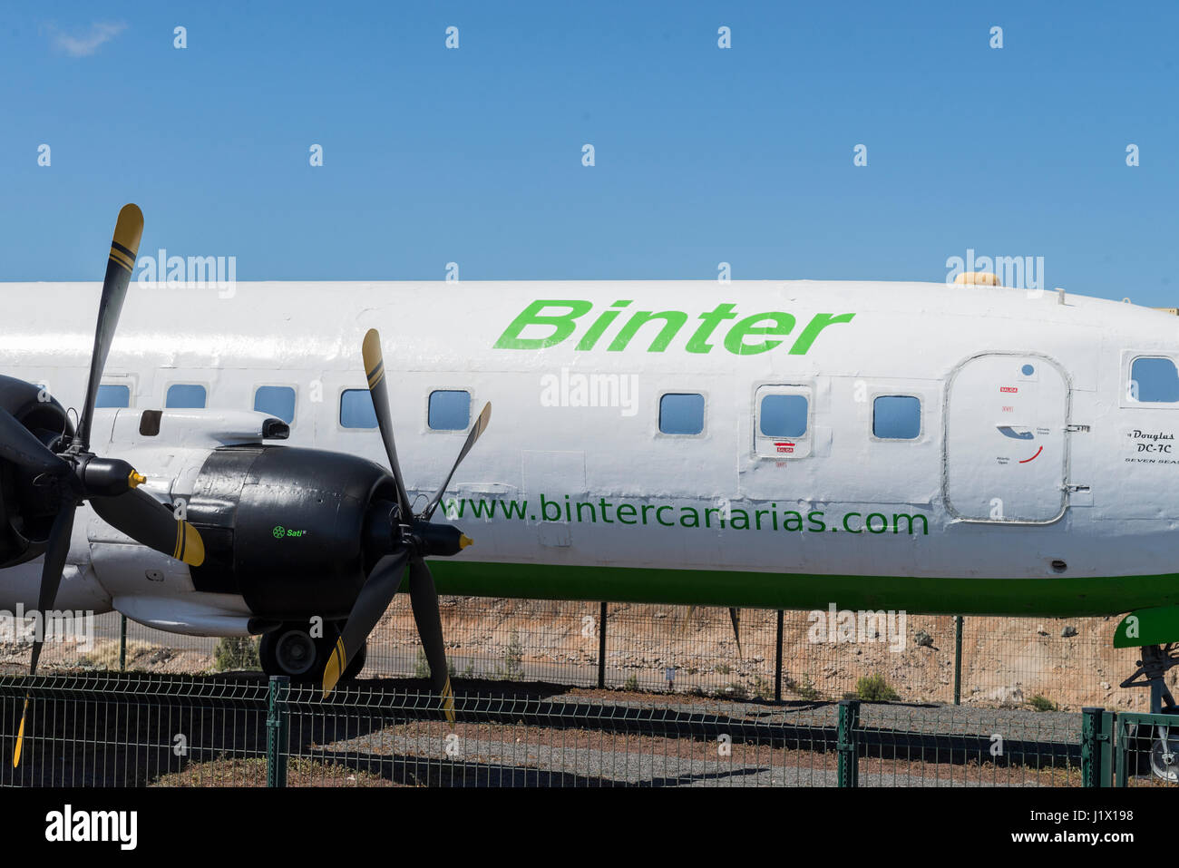 Binter Canarias plane at aeroclub Canarias Stock Photo