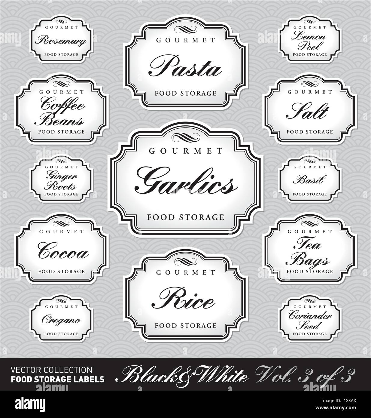 Ornate food storage labels vol3 (vector Stock Vector Image & Art Alamy