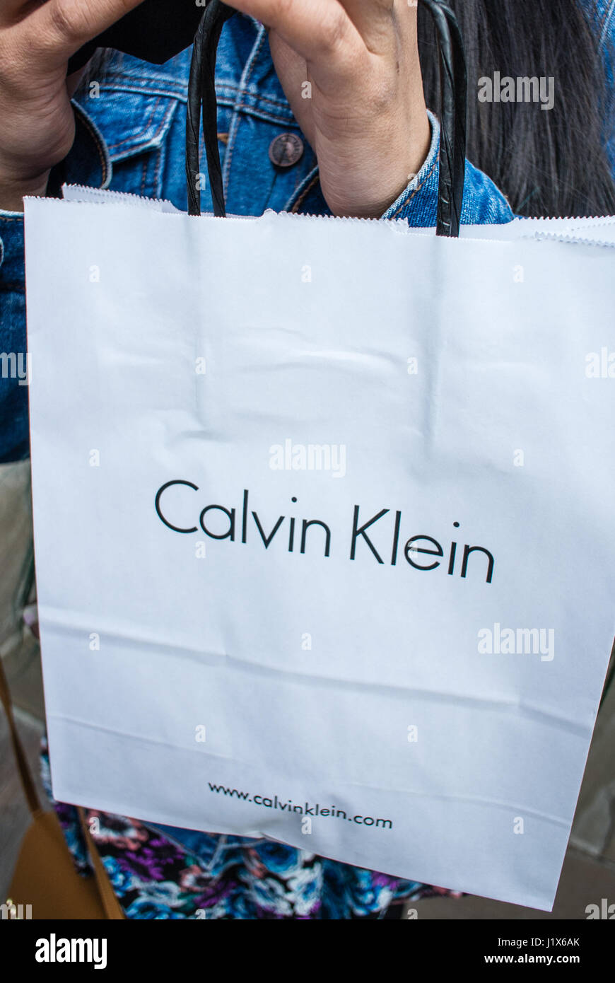 Calvin Klein shopping bag Stock Photo - Alamy
