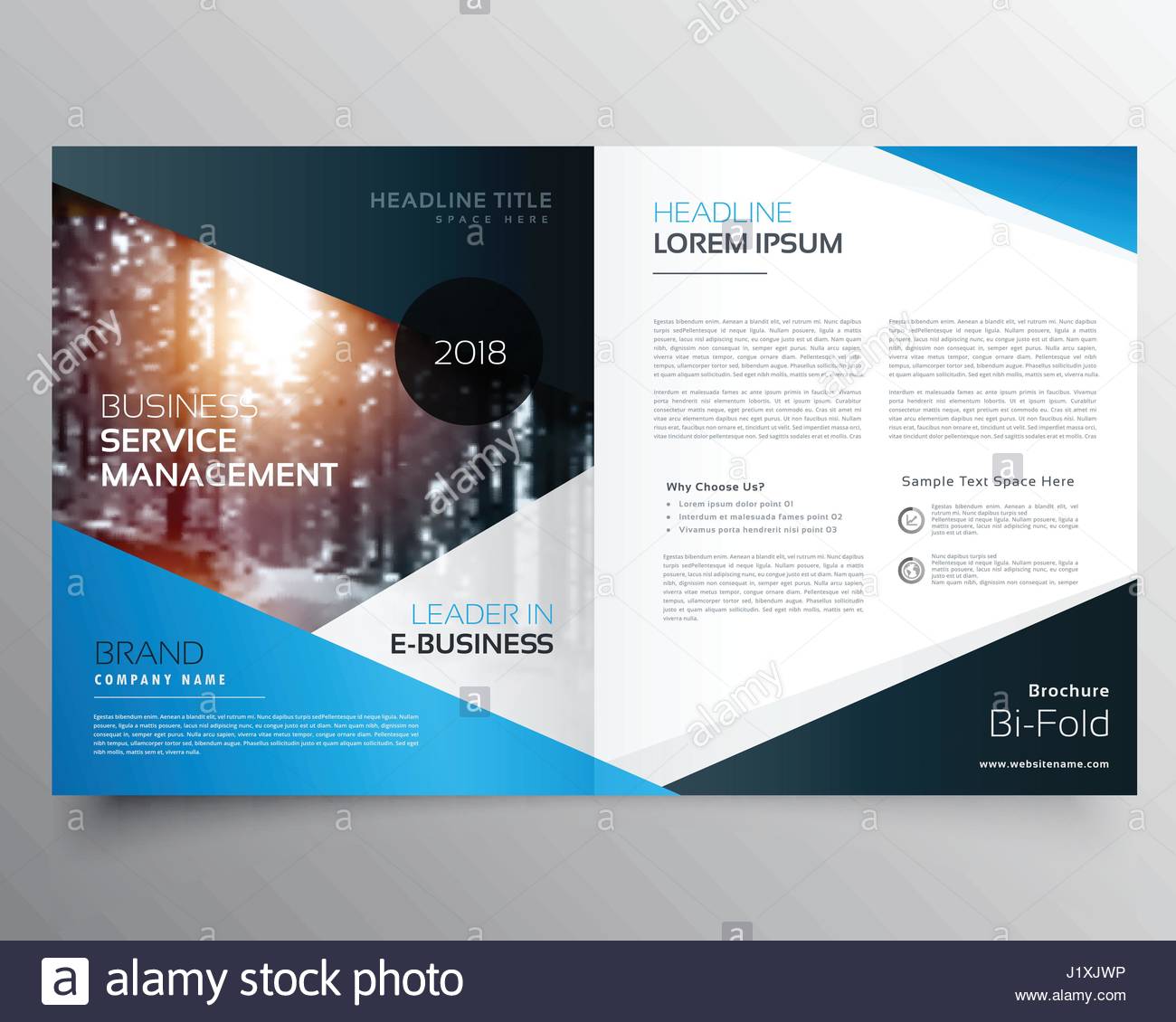 awesome blue magazine cover or bifold brochure template vector