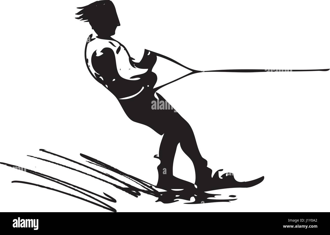 Water skiing abstract vector illustration Stock Vector Image & Art Alamy