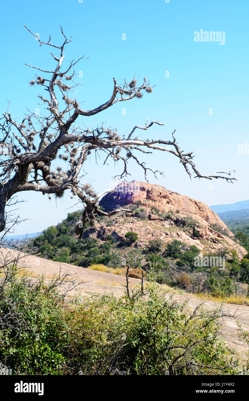 Red granite of Enchanted Rock near the Edwards Plateau in the Texas Hill Country Stock Photo