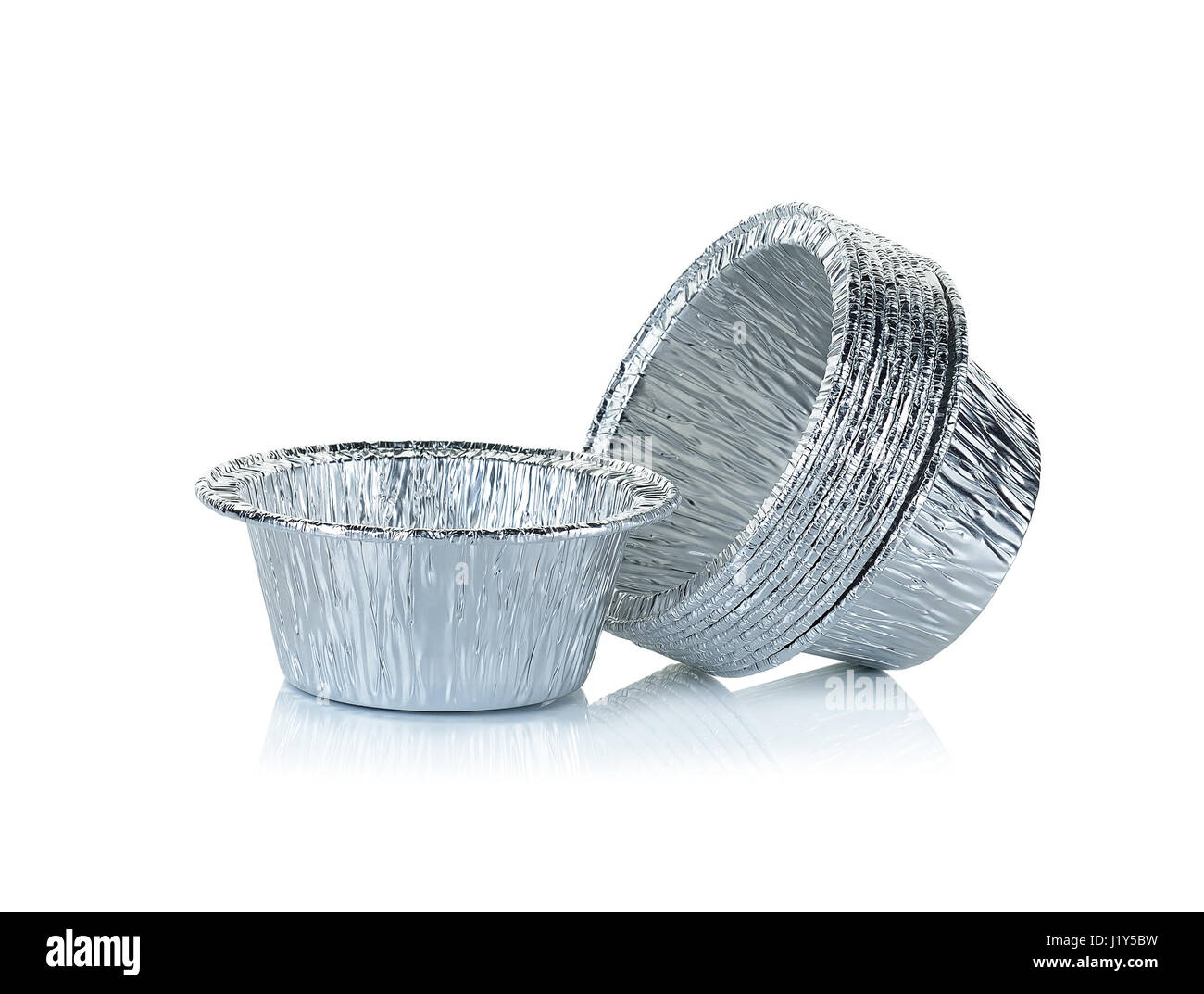 Aluminium foil cup isolated on the white background Stock Photo Alamy
