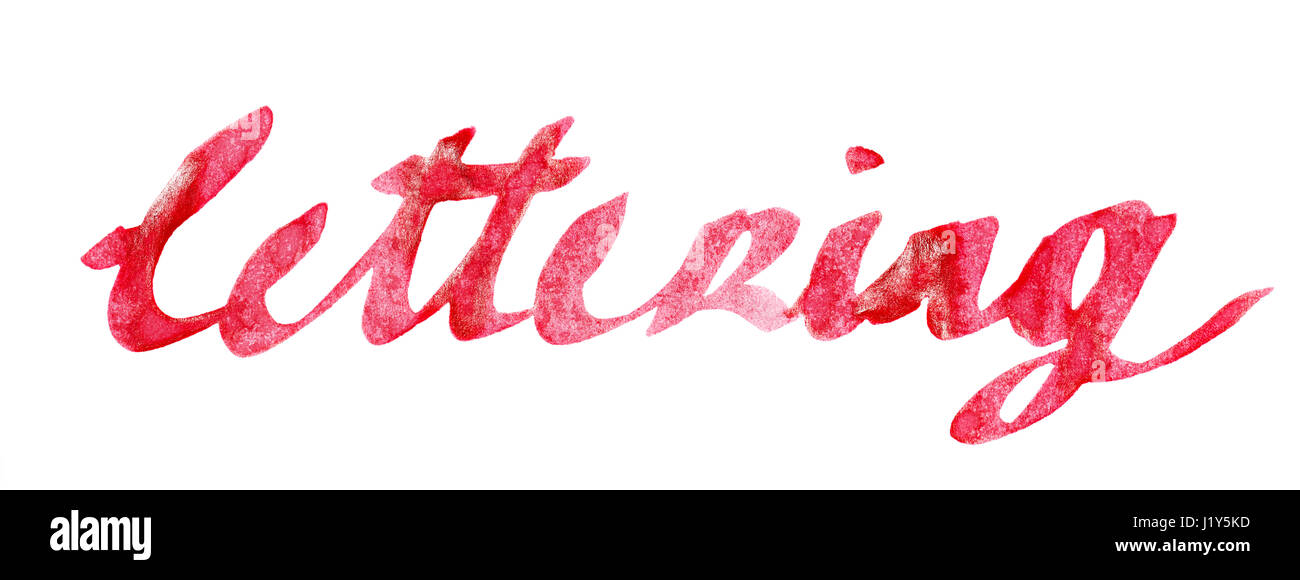 Ret Lettering The inscription in red lettering on a white background Stock Photo - Alamy