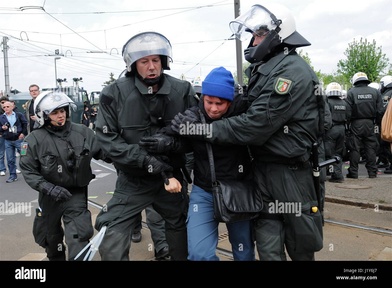 Thousands of left wing militants protest May Day neo-nazi march, in ...